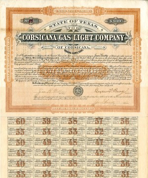 Corsicana Gas Light Co. - $500